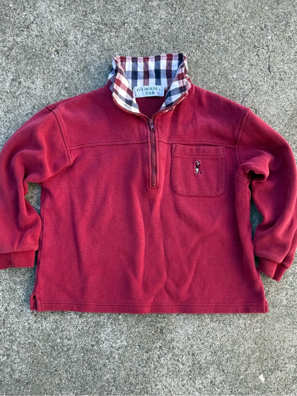 Kids' Red Half-Zip Fleece Jacket